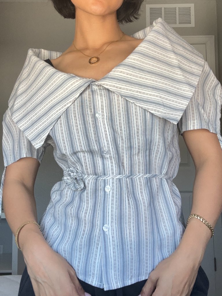 New-Zahi Stripe Off Shoulder Top — image 6 of 6